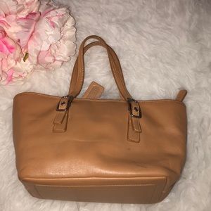Coach Camel Tan Leather Legacy West Small Tote Bag